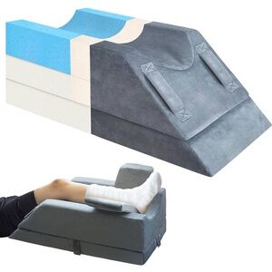 New gray velvet foot leg ankle elevation pillow